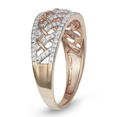 HDI Rose Gold Over Silver 1/3 Carat T.W. Diamond Band