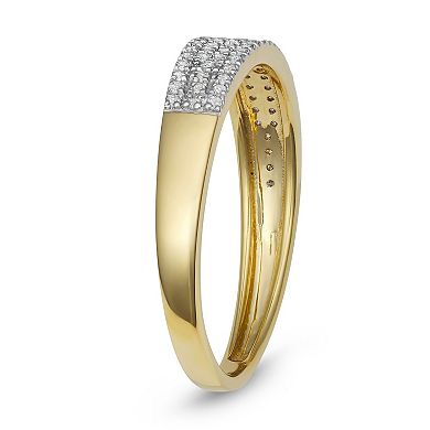 HDI Gold Over Silver 1/4 Carat T.W. Diamond Band