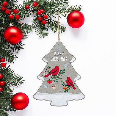 Merry Christmas Cement Christmas Tree Ornament