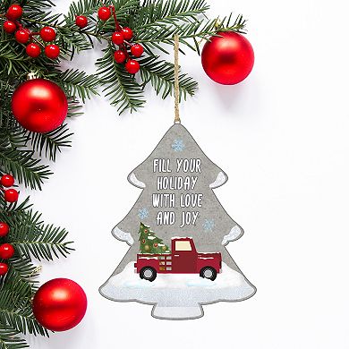 Fill Your Holiday With Love And Joy Cement Christmas Tree Ornament 