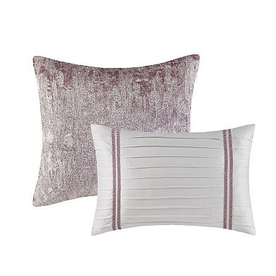 Madison Park Reagan 5-Piece Crinkle Velvet Comforter Set with Throw Pillows