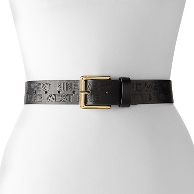 Women's Nine West Logo Embossed Pant Belt
