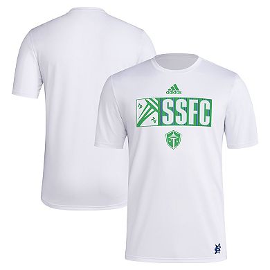 Men's adidas White Seattle Sounders FC 2024 Jersey Hook AEROREADY T-Shirt