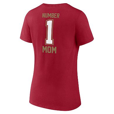 Women's Fanatics Scarlet San Francisco 49ers Mother's Day V-Neck T-Shirt