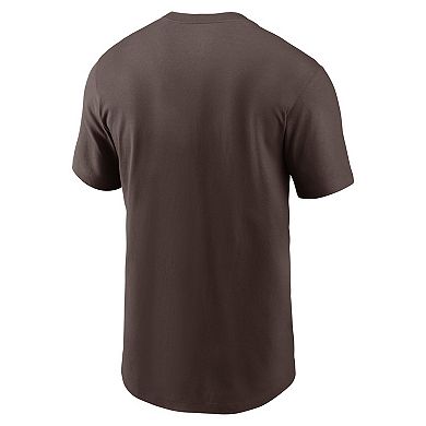 Men's Nike Brown San Diego Padres Fuse Logo T-Shirt
