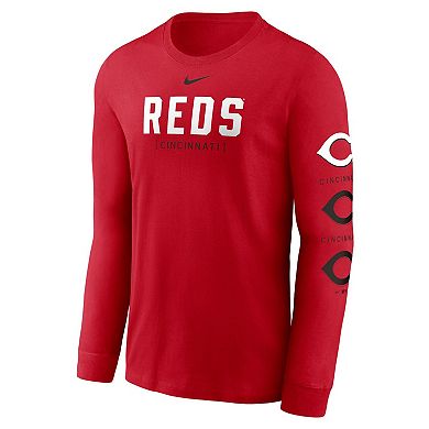 Men's Nike Red Cincinnati Reds Repeater Long Sleeve T-Shirt