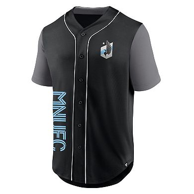 Men's Fanatics Branded Black Minnesota United FC Balance Fashion Baseball Jersey