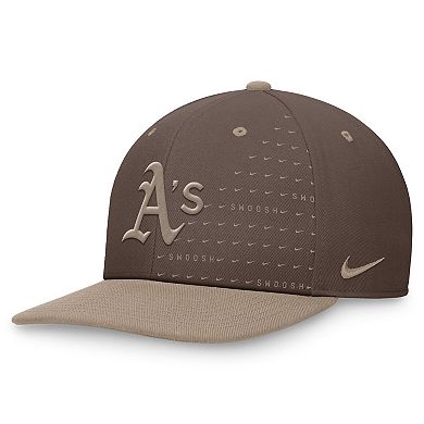 Men's Nike Brown Oakland Athletics Statement Ironstone Pro Performance Snapback Hat