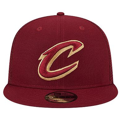 Men's New Era Wine Cleveland Cavaliers Evergreen Meshback 9FIFTY Snapback Hat