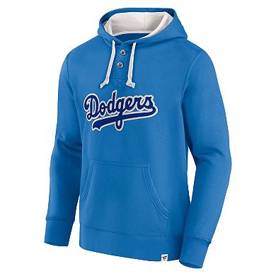 Men's Fanatics Branded Royal Los Angeles Dodgers Plan for Adversity Henley Fleece Pullover Hoodie