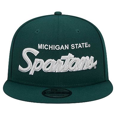 Men's New Era Green Michigan State Spartans Team Script 9FIFTY Snapback Hat