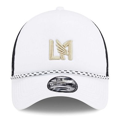Men's New Era White/Black LAFC Court Sport Foam A-Frame 9FORTY Adjustable Trucker Hat