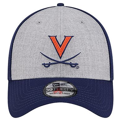 Men's New Era Heather Gray/Navy Virginia Cavaliers Two-Tone 39THIRTY Flex Hat