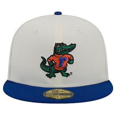 Men's New Era Florida Gators Chrome White Vintage 59FIFTY Fitted Hat