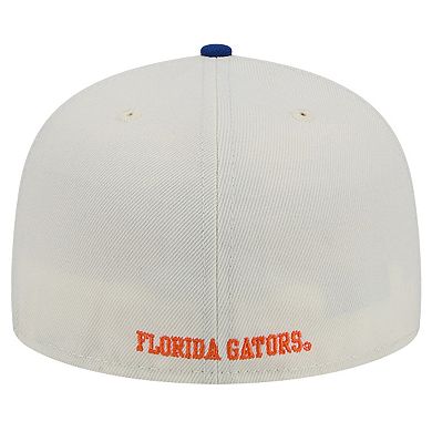 Men's New Era Florida Gators Chrome White Vintage 59FIFTY Fitted Hat
