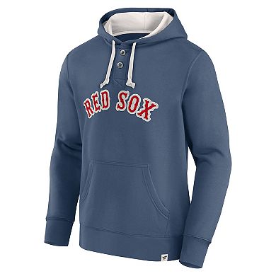 Men's Fanatics Branded Navy Boston Red Sox Plan for Adversity Henley Fleece Pullover Hoodie