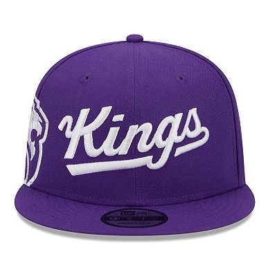 Men's New Era Black Sacramento Kings Side Logo 9FIFTY Snapback Hat