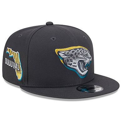 Youth New Era  Graphite Jacksonville Jaguars 2024 NFL Draft 9FIFTY Snapback Hat