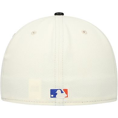 Men's New Era Cream New York Mets Game Night Leather Visor 59FIFTY Fitted Hat