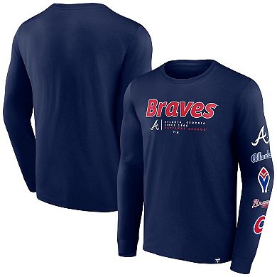 Men's Fanatics Branded Navy Atlanta Braves Strike the Goal Long Sleeve T-Shirt
