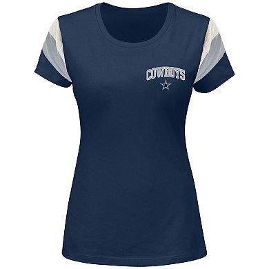 Women's Fanatics Branded Micah Parsons Navy Dallas Cowboys Plus Size Sleeve Stripe Name & Number T-Shirt
