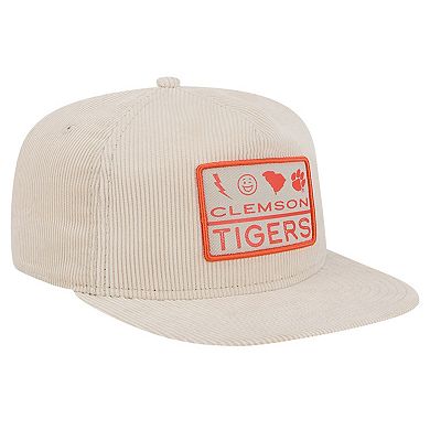 Men's New Era Cream Clemson Tigers Corduroy Golfer Snapback Hat