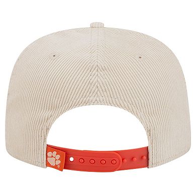 Men's New Era Cream Clemson Tigers Corduroy Golfer Snapback Hat