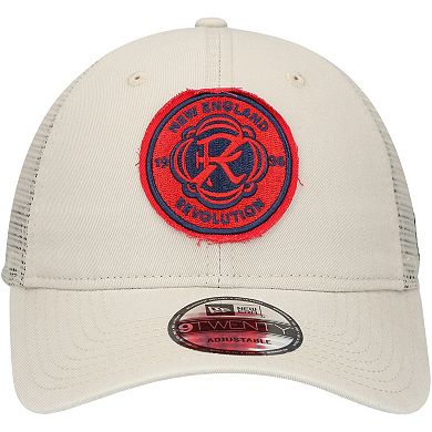 Men's New Era Tan New England Revolution Game Day 9TWENTY Adjustable Trucker Hat