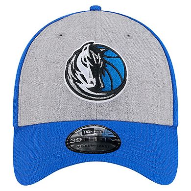 Men's New Era Heather Gray/Blue Dallas Mavericks Two-Tone 39THIRTY Flex Hat