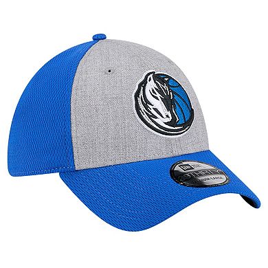 Men's New Era Heather Gray/Blue Dallas Mavericks Two-Tone 39THIRTY Flex Hat