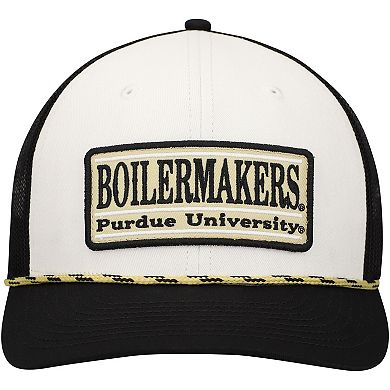 Unisex The Game White/Black Purdue Boilermakers Bar Patch Adjustable Hat