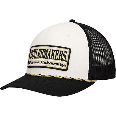 Unisex The Game White/Black Purdue Boilermakers Bar Patch Adjustable Hat