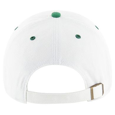 Men's '47 White/Kelly Green New York Jets Double Header Diamond Legacy Clean Up Adjustable Hat