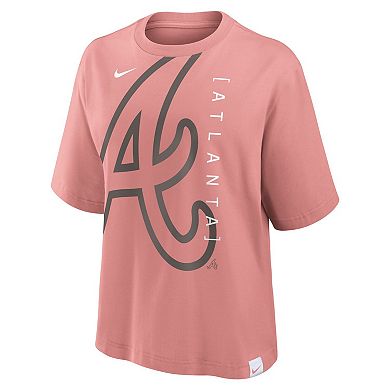 Women's Nike Pink Atlanta Braves Statement Boxy T-Shirt