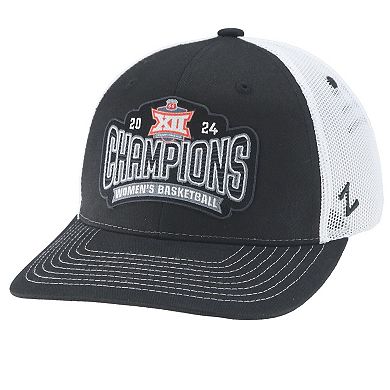 Unisex Zephyr  Black Texas Longhorns 2024 Big 12 Women's Basketball Conference Tournament Champions Locker Room Adjustable Trucker Hat