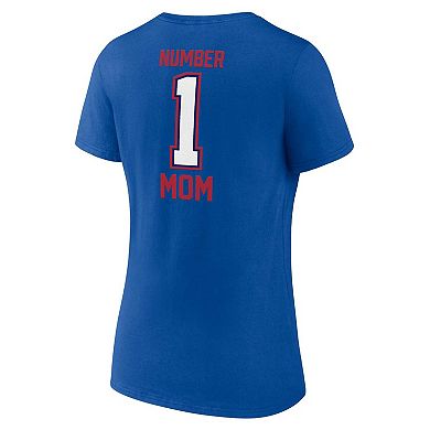 Women's Fanatics Royal Buffalo Bills Plus Size Mother's Day #1 Mom V-Neck T-Shirt