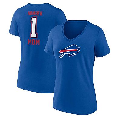 Women's Fanatics Royal Buffalo Bills Plus Size Mother's Day #1 Mom V-Neck T-Shirt