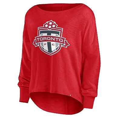 Women's Fanatics Branded Red Toronto FC Fundamentals Carver Slub Long Sleeve T-Shirt