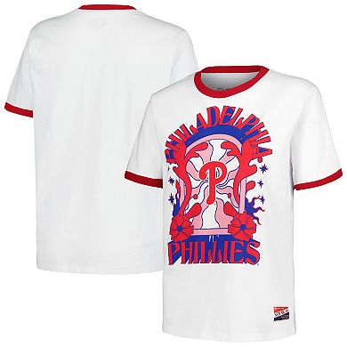Women's New Era White Philadelphia Phillies Oversized Ringer T-Shirt