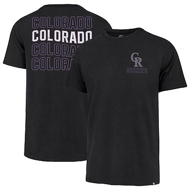 Men's '47 Black Colorado Rockies Hang Back Franklin T-Shirt