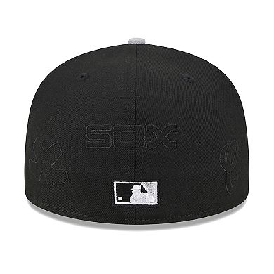 Men's New Era Black/Gray Chicago White Sox Multi Logo 59FIFTY Fitted Hat