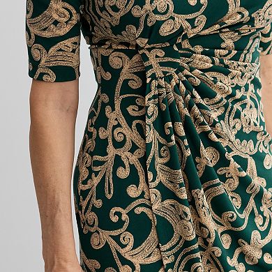 Women's Connected Apparel Printed Elbow Sleeve Dress