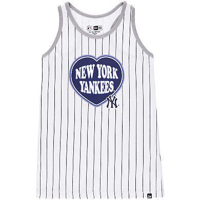 Girls Youth New Era White New York Yankees Pinstripe Tank Top