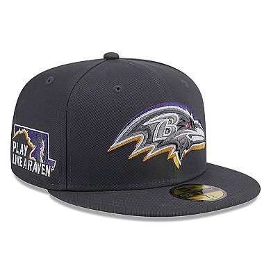 Men's New Era  Graphite Baltimore Ravens Official 2024 NFL Draft On Stage 59FIFTY Fitted Hat