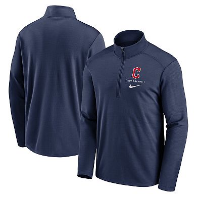 Men's Nike Navy Cleveland Guardians Franchise Logo Pacer Performance Half-Zip Top