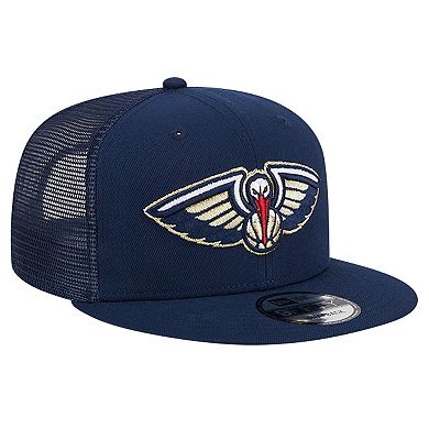Men's New Era Navy New Orleans Pelicans Evergreen Meshback 9FIFTY Snapback Hat