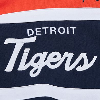 Men's Mitchell & Ness Navy/Orange Detroit Tigers Head Coach Pullover Hoodie