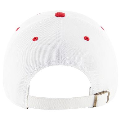 Men's '47 White/Red Tampa Bay Buccaneers Double Header Diamond Legacy Clean Up Adjustable Hat