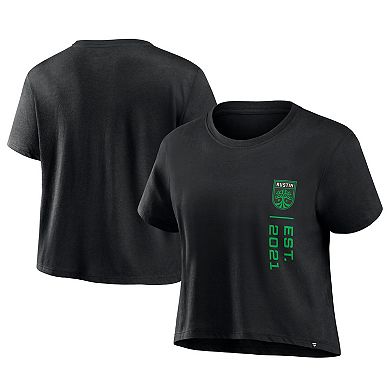 Women's Fanatics Branded Black Austin FC Chip Pass Fashion Cropped T-Shirt