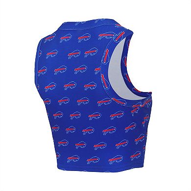 Women's Concepts Sport Buffalo Bills Gauge Allover Print Cropped Tank Top & Shorts Sleep Set